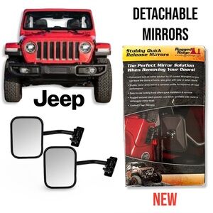 Rugged Ridge Quick Release Relocation Mirrors For Jeep 1997- Current